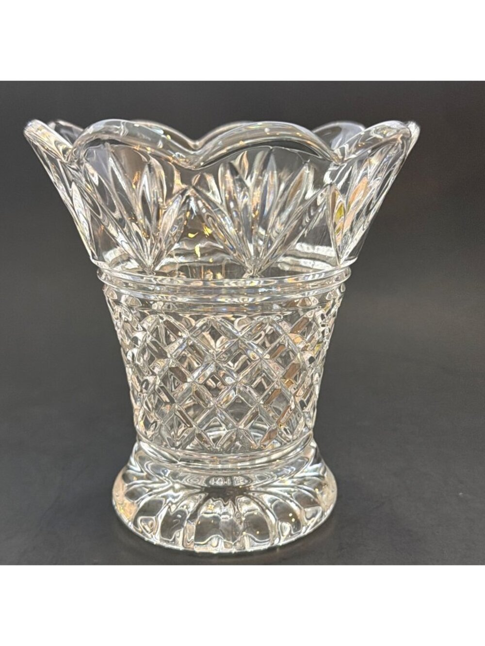 Marquis Waterford Honour Crystal Vase Flared Scalloped Rim Diamond Cut Germany - Picture 1 of 9